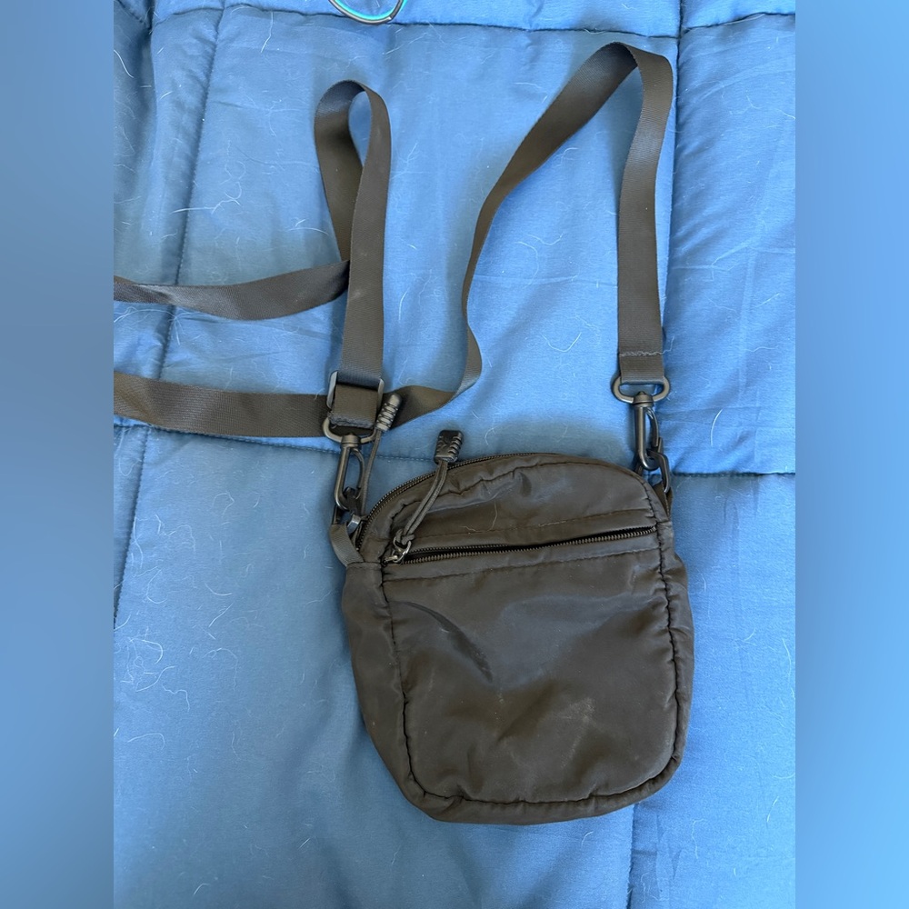 Garage Black Crossbody Bag with Adjustable Strap